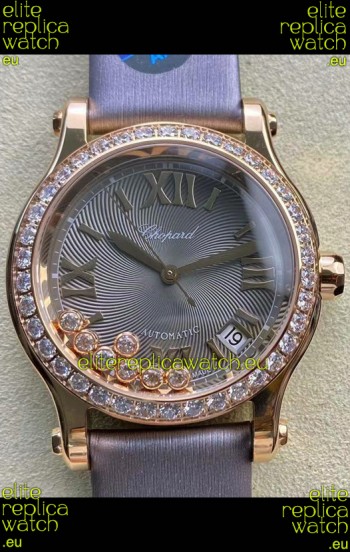 Chopard Happy Sport 1:1 Mirror Swiss Automatic Replica Watch 36MM in Rose Gold Casing