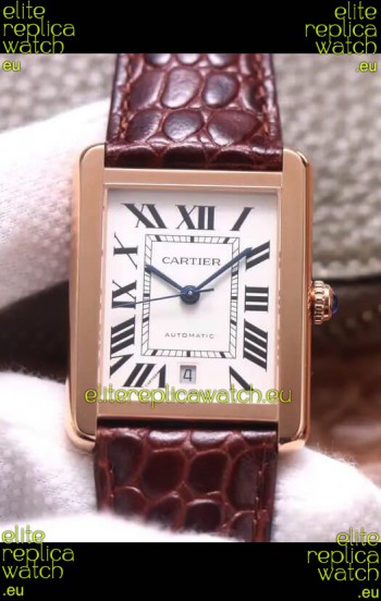 Cartier Tank Solo Swiss Automatic Watch in Rose Gold Plating 31MM Wide 