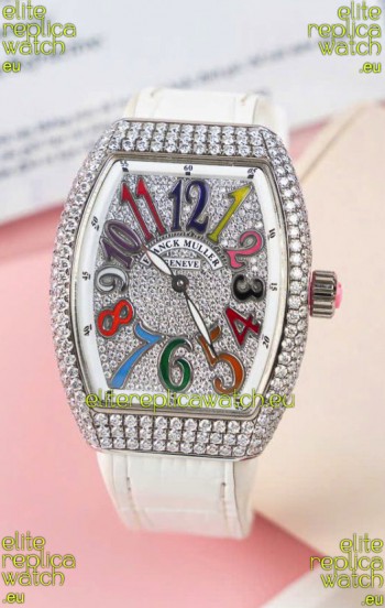 Franck Muller V32 Swiss Quartz Mossanite 1:1 Replica Watch 36MM