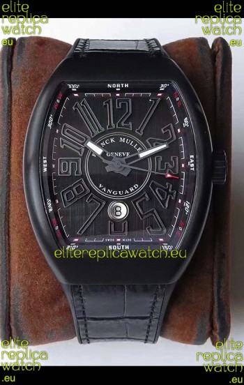 Franck Muller Vanguard DLC Coated Casing Black Indexes Swiss Watch