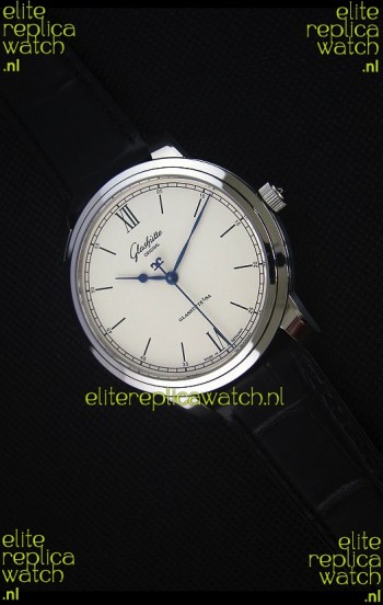 Glashuette Senator Excellence Cream Dial Steel Case Swiss Replica Watch