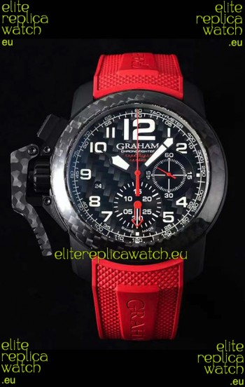 Graham Chronofighter Superlight Carbon Red 1:1 Mirror Swiss Replica Watch 
