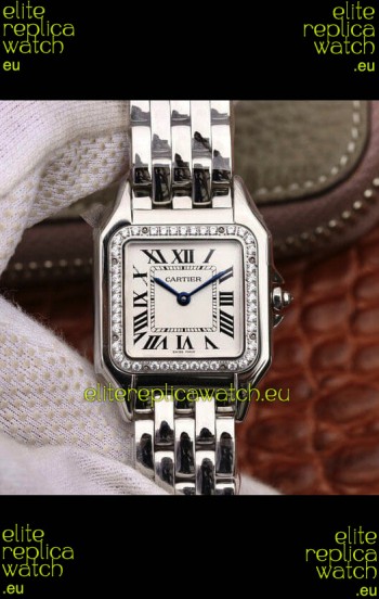 Cartier PANTHERE Edition 1:1 Mirror Quality Swiss Replica Watch in White Dial - Diamonds Bezel 