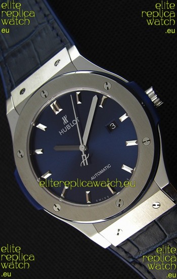 Hublot Classic Fusion Blue Titanium Swiss Replica Watch - 1:1 Mirror Replica