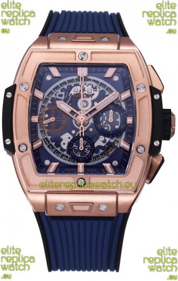 Hublot Spirit of Bang Rose Gold Casing Blue Dial - 42MM Swiss Replica