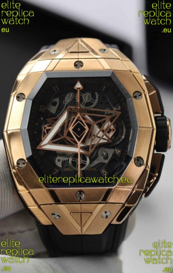 Hublot Spirit of Bang Sang Bleu Edition Rose Gold Swiss Replica Watch 