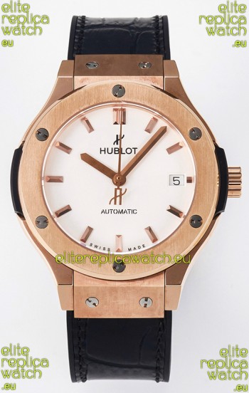 Hublot Super Clone Classic Fusion Rose Gold 38MM 1:1 Mirror Replica Watch White Dial