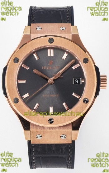 Hublot Super Clone Classic Fusion Rose Gold 38MM 1:1 Mirror Replica Watch Grey Dial