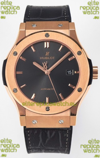 Hublot Super Clone Classic Fusion Rose Gold 42MM 1:1 Mirror Replica Watch Grey Dial