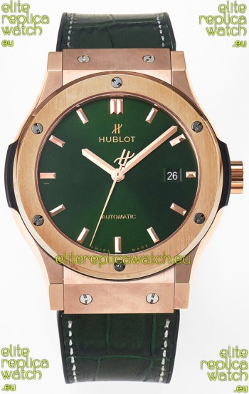 Hublot Super Clone Classic Fusion Rose Gold 42MM 1:1 Mirror Replica Watch Green Dial