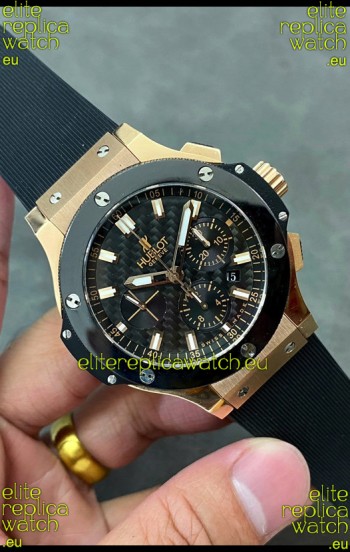 Hublot Big Bang Super Clone Carbon Dial Rose Gold Casing 44MM Watch 