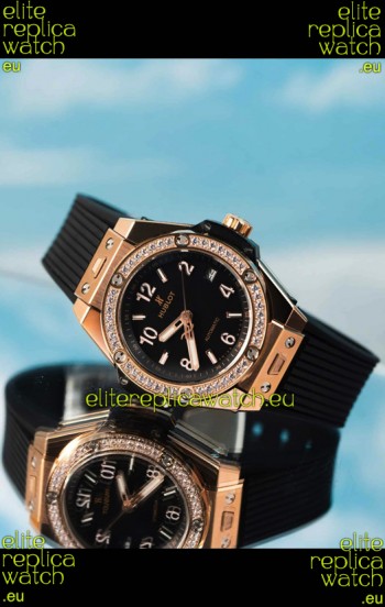 Hublot Big Bang One Click King Black Dial Rose Gold Swiss Replica Watch 39MM