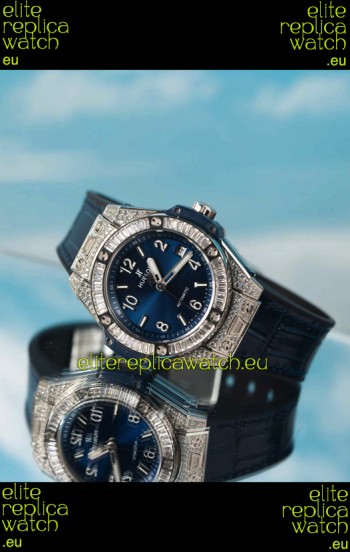 Hublot Big Bang One Click King Blue Dial Steel Case Swiss Replica Watch 39MM