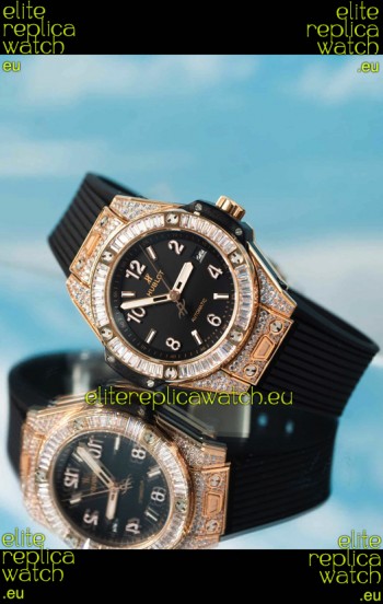 Hublot Big Bang One Click King Black Dial Rose Gold Swiss Replica Watch 39MM