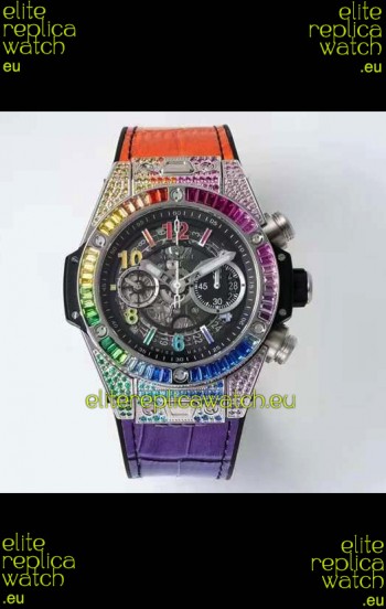Hublot Big Bang UNICO Stainless Steel Rainbow Swiss 1:1 Mirror Replica Watch