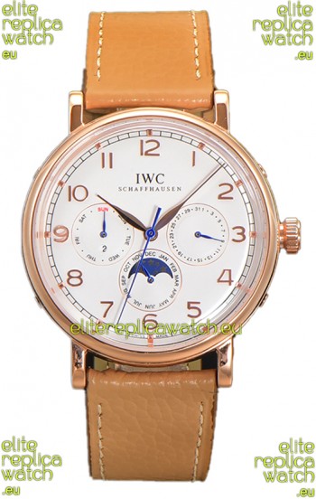 IWC Portofino Perpetual Calendar IW3446 Rose Gold White Dial Swiss Replica Watch 
