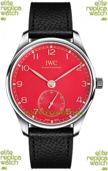 IWC Portugieser Automatic 40 IW3583 Red Dial in Stainless Steel 1:1 Mirror Replica Watch 