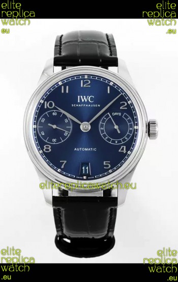 IWC Super Clone Portugieser Swiss 1:1 Mirror Replica Watch Blue Dial Steel Case Watch