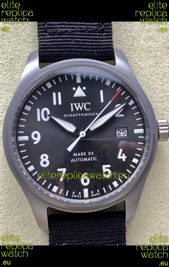 IWC Pilot's MARK XX Super Clone Titanium Swiss Replica Watch Grey Dial