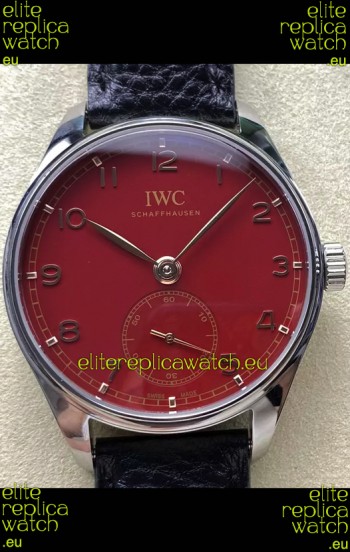 IWC Portugieser Super Clone Automatic 41 IW358315 Red Dial in Steel Case