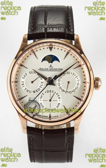 Jaeger LeCoultre Super Clone Master Ultra-Thin Perpetual Calendar White Dial Watch