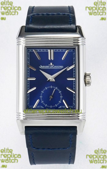 Jaeger-LeCoultre Reverso Super Clone DuoFace Blue/White Steel Replica Watch 
