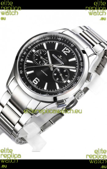 Jaeger LeCoultre Polaris Chronograph Stainless Steel Casing Black Dial Swiss Replica Watch 