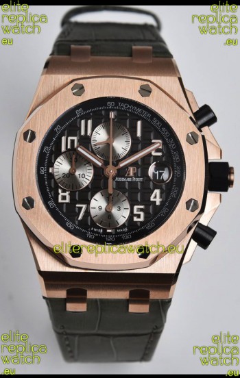 Audemars Piguet Royal Oak Offshore Black Dial Chronograph 1:1 Mirror Replica Watch - 904L Steel 