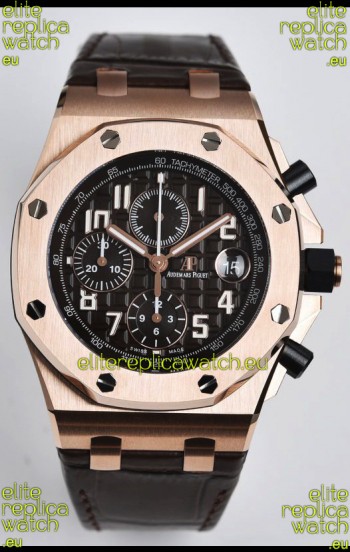 Audemars Piguet Royal Oak Offshore Black Dial Chronograph 1:1 Mirror Replica Watch - 904L Steel 