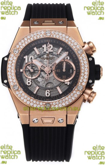 Hublot Big Bang Unico Rose Gold Diamonds Bezel 1:1 Mirror Edition Swiss Replica Watch