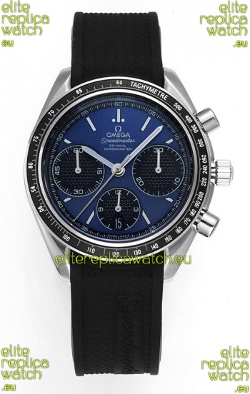 Omega Speedmaster Racing 904L Steel Chronograph 1:1 Mirror Replica in Blue Dial