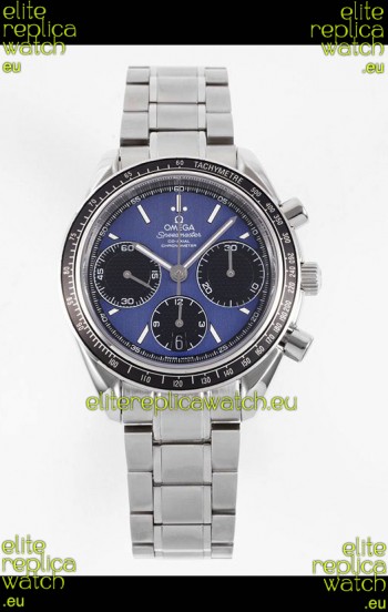 Omega Speedmaster Racing 904L Steel Chronograph 1:1 Mirror Replica in Blue Dial