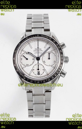 Omega Speedmaster Racing 904L Steel Chronograph 1:1 Mirror Replica in White Dial