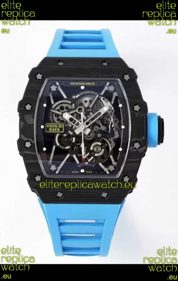 Richard Mille RM35-01 Rafael Nadal Carbon Fiber Casing with Genuine Tourbillon Super Clone Watch 
