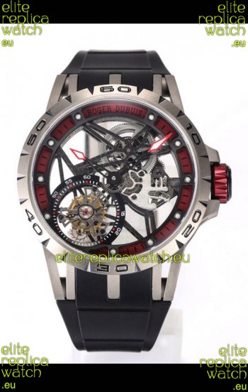 Roger Dubuis Excalibur Spider Flying Tourbillon Skeleton Titanium Casing 45MM 1:1 Mirror Swiss Watch