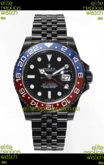 Rolex GMT Masters II REF.126710BLRO PEPSI BLAKEN Swiss Replica - 904L Steel in DLC Coating