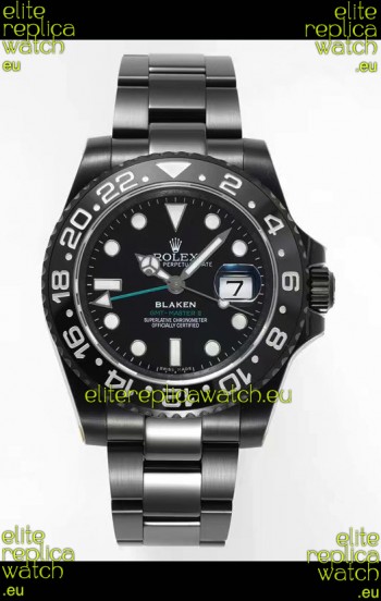 Rolex GMT Masters II REF.126710BLRO BLAKEN Swiss Replica - 904L Steel in DLC Coating