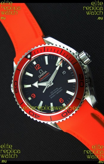 Omega Seamaster Planet Ocean Swiss Orange Strap Replica 45MM 1:1 Ultimate Edition Watch 