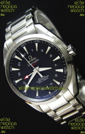 Omega Seamaster Aqua Terra GMT 150M 43MM 1:1 Mirror Replica Watch Black Dial