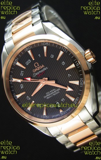 Omega Seamaster Aqua Terra GMT 150M 43MM 1:1 Mirror Replica Watch Two Tone Case