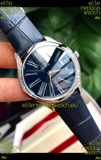 Omega De Ville Tresor Edition Swiss Quartz Watch 36MM Steel Casing Blue Dial