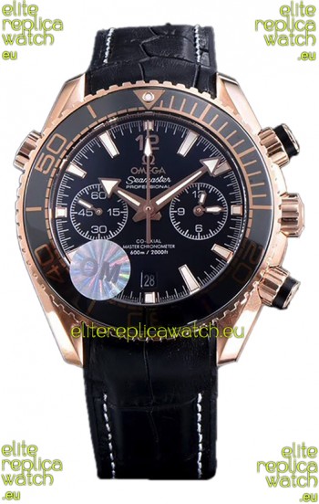 Omega Seamaster Planet Ocean 600M Sedna Gold Leather Strap 45.5MM 1:1 Mirror Replica Watch 