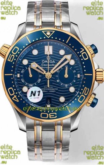Omega Seamaster Co-Axial Master Chronograph Two Tone Blue Dial 44MM 1:1 Mirror Replica