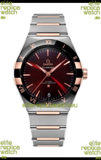 Omega Co-Axial Constellation Two Tone Black Burgundy Dial 1:1 Mirror Replica 41MM