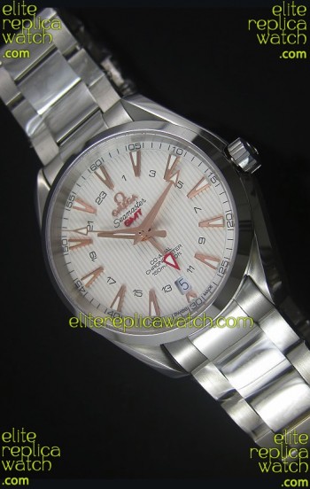 Omega Seamaster COAX GMT Stainless Steel Swiss Watch in White Dial
