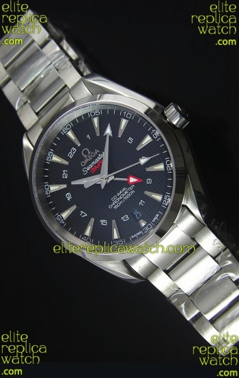 Omega Seamaster COAX GMT Stainless Steel Swiss Watch in Black Dial