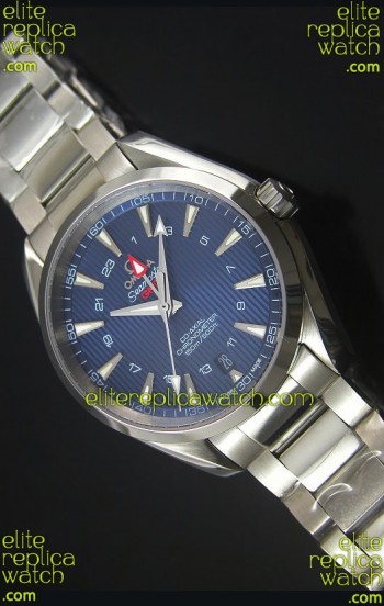 Omega Seamaster COAX GMT Stainless Steel Swiss Watch in Blue Dial