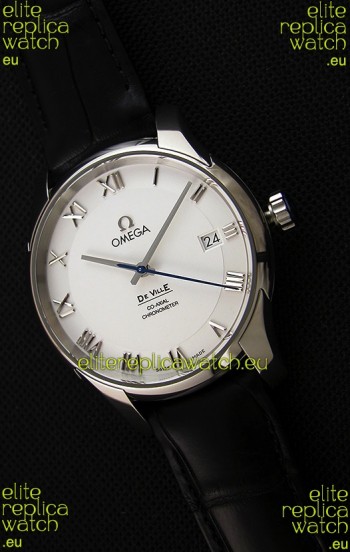 Omega De-Ville Annual Calendar Co-Axial Swiss Replica Watch 1:1 Mirror Edition in White Dial