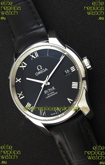 Omega De-Ville Annual Calendar Co-Axial Swiss Replica Watch 1:1 Mirror Edition in Black Dial