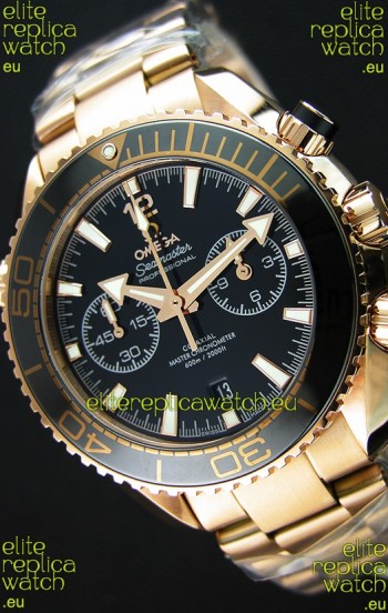 Omega Seamaster Planet Ocean 600M Chronograph 1:1 Mirror Replica Pink Gold Watch 